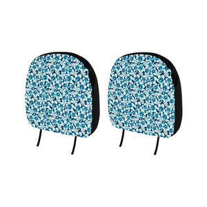 Hibiscus Pattern Print Design 04 Car Headrest Cover