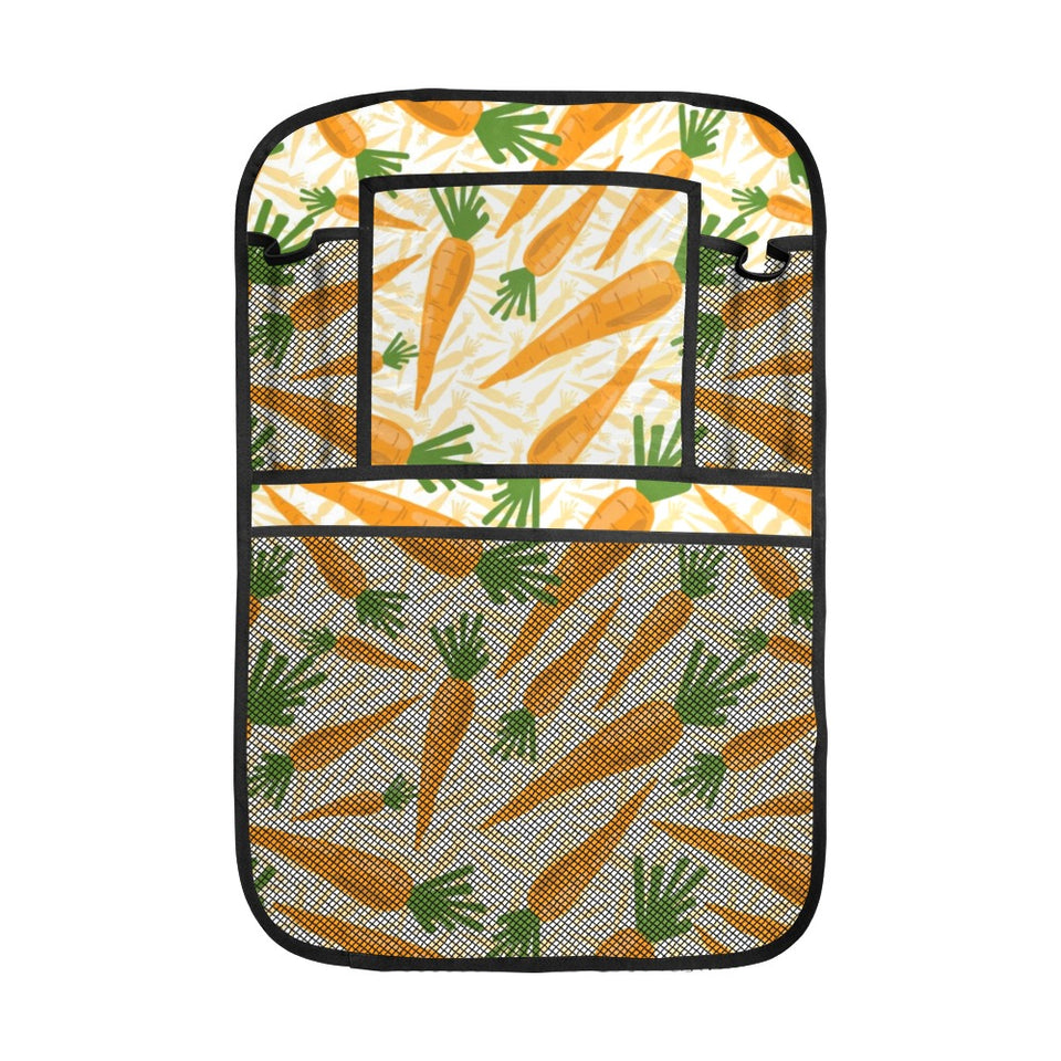 Carrot Pattern Print Design 01 Car Seat Back Organizer
