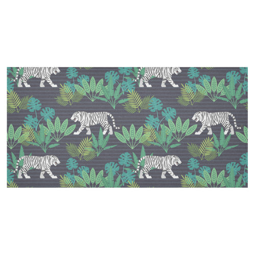 white bengal tigers tropical plant Tablecloth