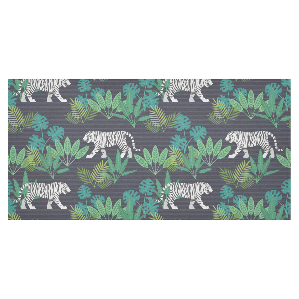 white bengal tigers tropical plant Tablecloth