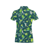 Lime ice flower pattern Women's All Over Print Polo Shirt