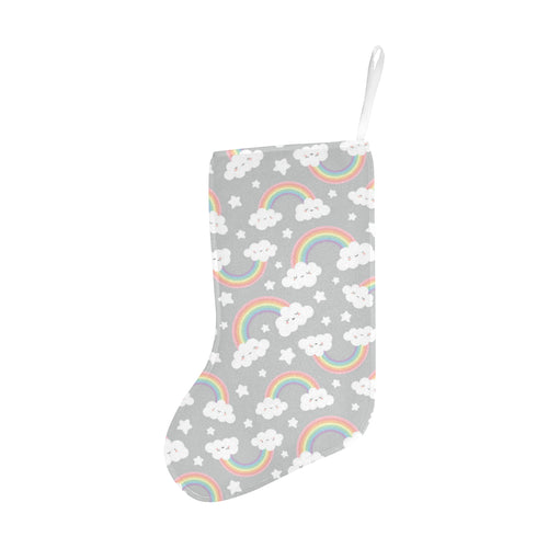 Cute rainbow clound star pattern Christmas Stocking