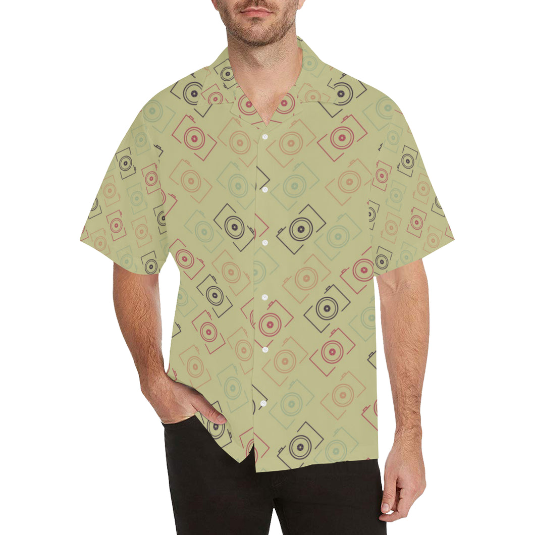 Camera Pattern Print Design 01 Men's All Over Print Hawaiian Shirt (Model T58)