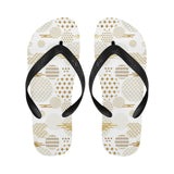 Beautiful gold japanese pattern Unisex Flip Flops