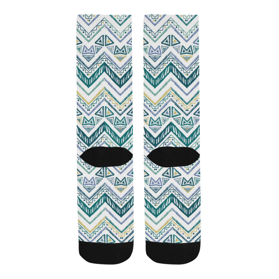 zigzag  chevron paint design pattern Crew Socks