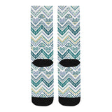 zigzag  chevron paint design pattern Crew Socks