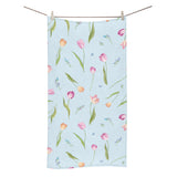 Watercolor Tulips pattern Bath Towel