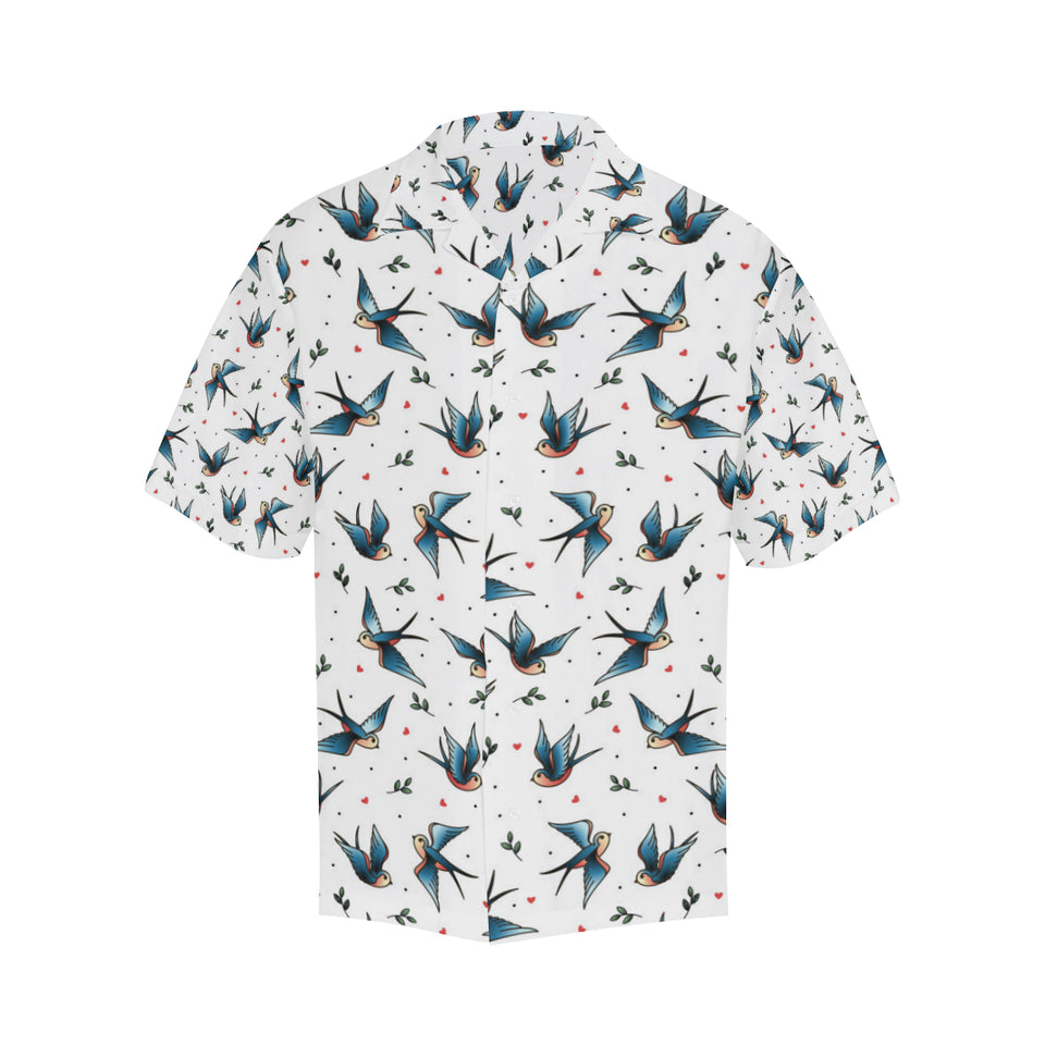 Swallow Pattern Print Design 04 Men's All Over Print Hawaiian Shirt (Model T58)