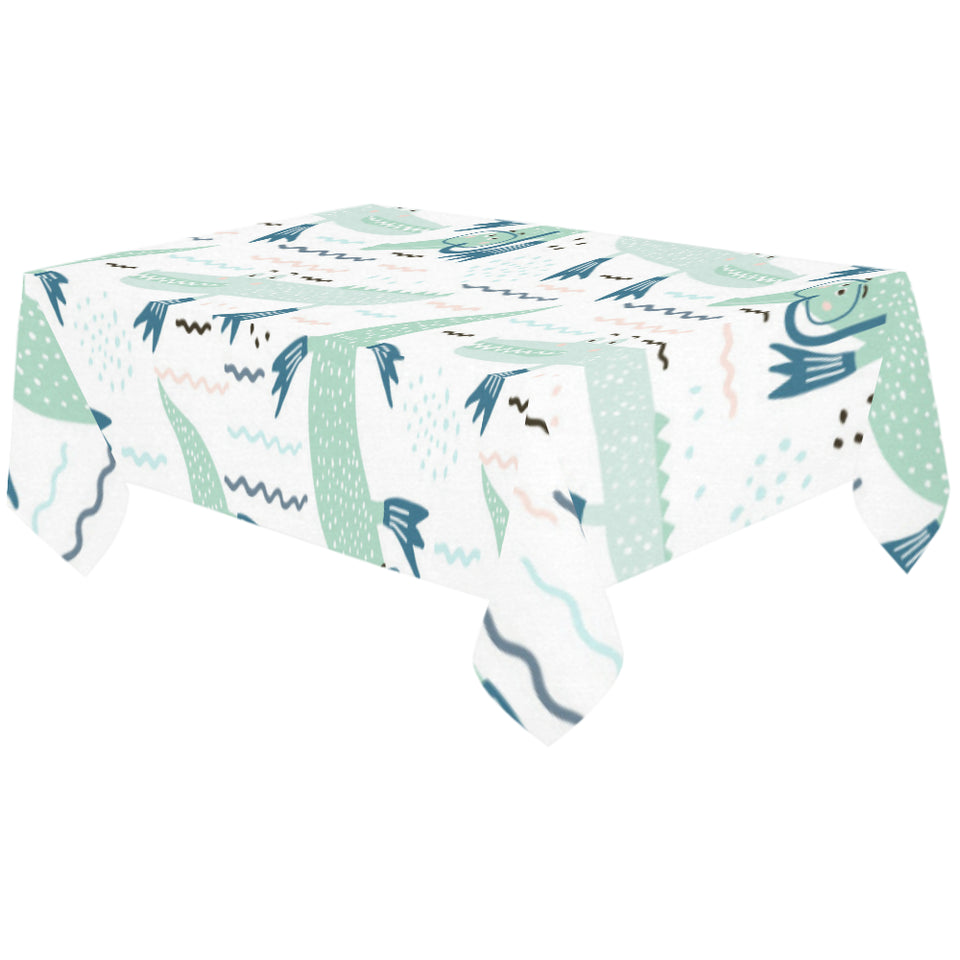 Crocodile diver pattern Tablecloth