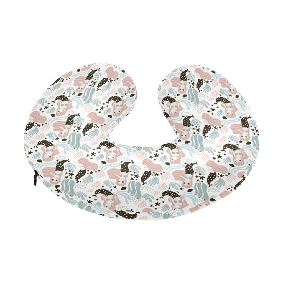 cute mermaid pattern U-Shaped Travel Neck Pillow