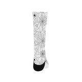 Spider web cobweb pattern white background Crew Socks