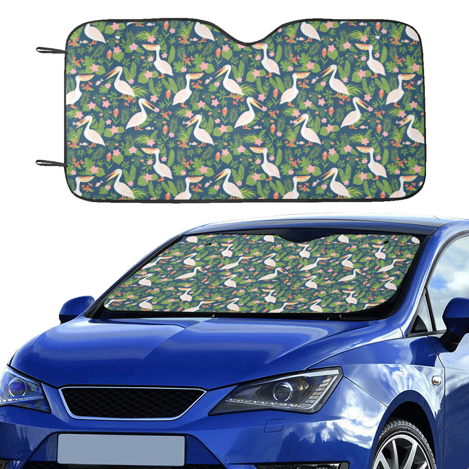 Pelican Pattern Print Design 05 Car Sun Shade