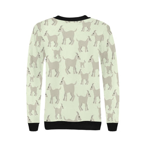 Little young goat pattern Women's Crew Neck Sweatshirt