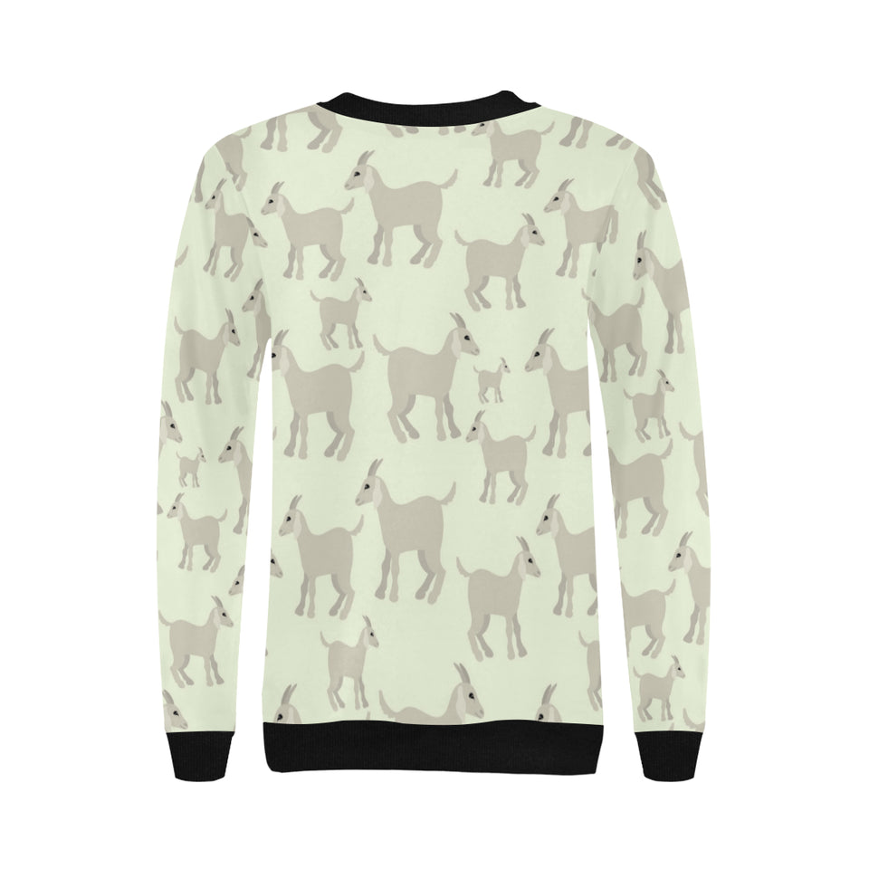 Little young goat pattern Women's Crew Neck Sweatshirt