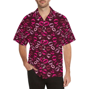 Lips Pattern Print Design 03 Men's All Over Print Hawaiian Shirt (Model T58)