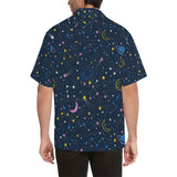 space pattern with planets, comets, constellations Men's All Over Print Hawaiian Shirt