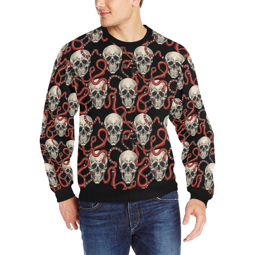 Red snake skull pattern Men's Crew Neck Sweatshirt