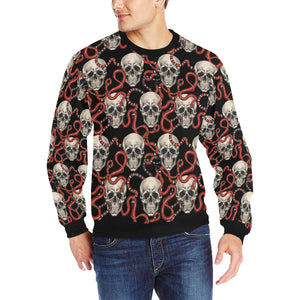 Red snake skull pattern Men's Crew Neck Sweatshirt
