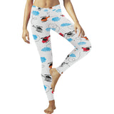 Watercolor helicopter cloud pattern Women's Legging Fulfilled In US