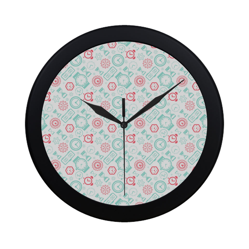 Clock time pattern blackground Elegant Black Wall Clock