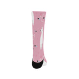 Llama Alpaca pink background Crew Socks