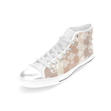 Beautiful hexagon japanese  pattern Women's High Top Canvas Shoes White