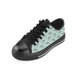 Kangaroo pattern background Men's Low Top Canvas Shoes Black