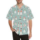 Cute snowman pattern Men's All Over Print Hawaiian Shirt