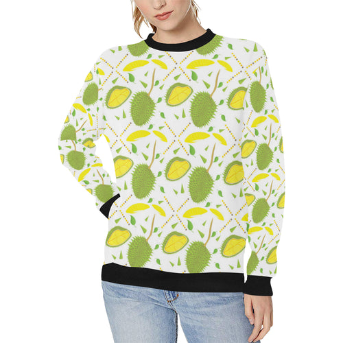 Durian pattern background Women's Crew Neck Sweatshirt