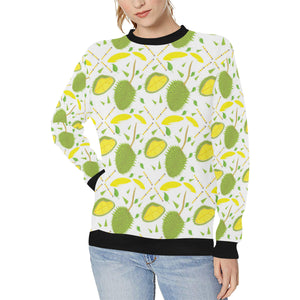 Durian pattern background Women's Crew Neck Sweatshirt