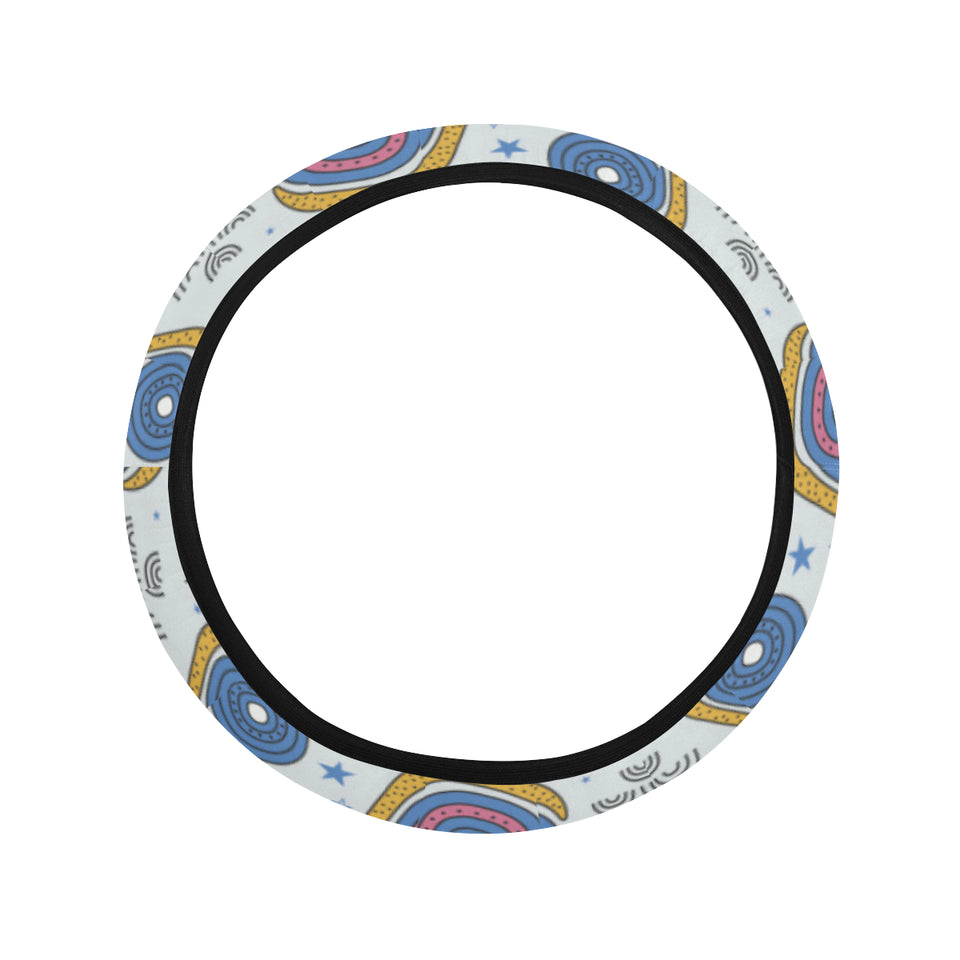 Snail Pattern Print Design 05 Car Steering Wheel Cover
