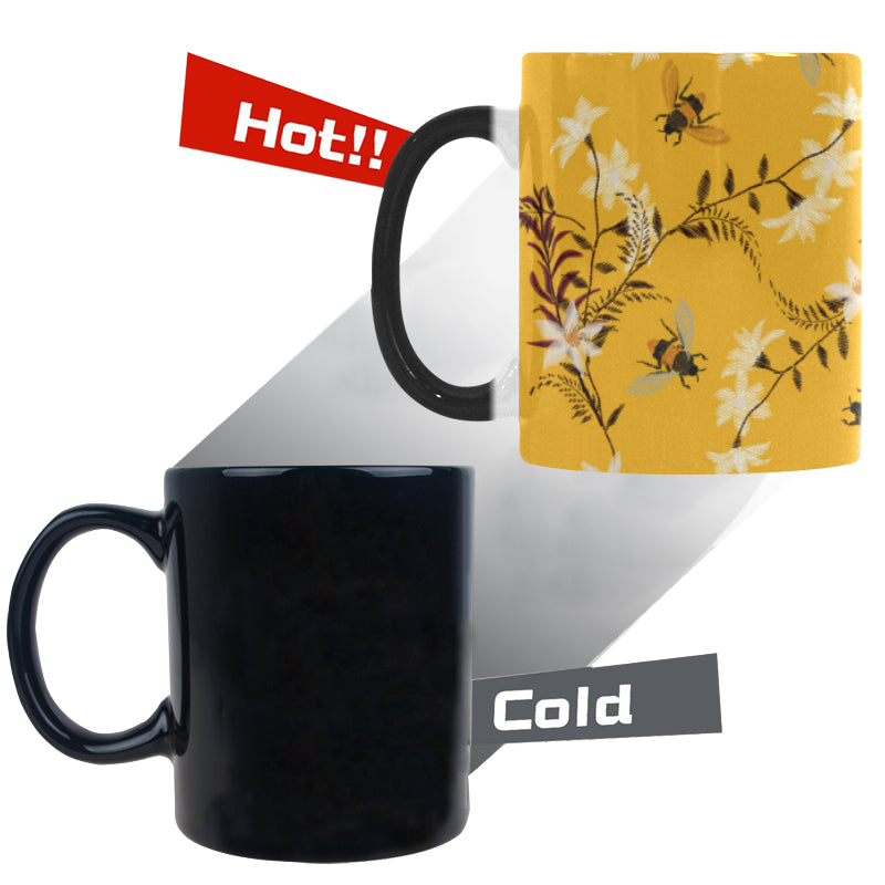 Bee flower pattern Morphing Mug Heat Changing Mug