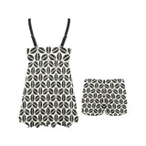Coffee bean abstract modern pattern Chest Sexy Pleated Two Piece Swim Dress