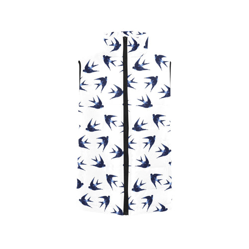 Swallow Pattern Print Design 03 Women's Padded Vest