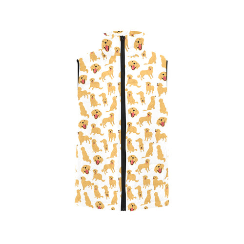 Golden Retriever Pattern Print Design 05 Men's Padded Vest