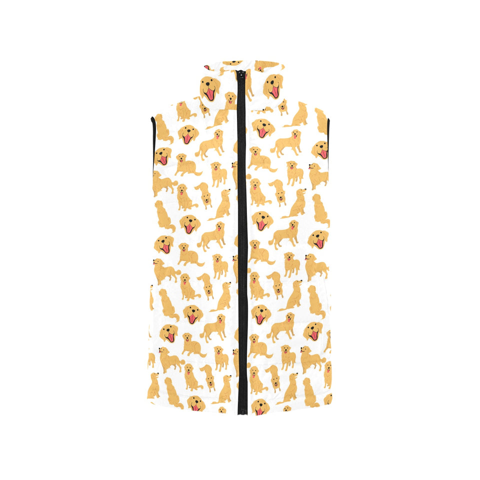 Golden Retriever Pattern Print Design 05 Men's Padded Vest