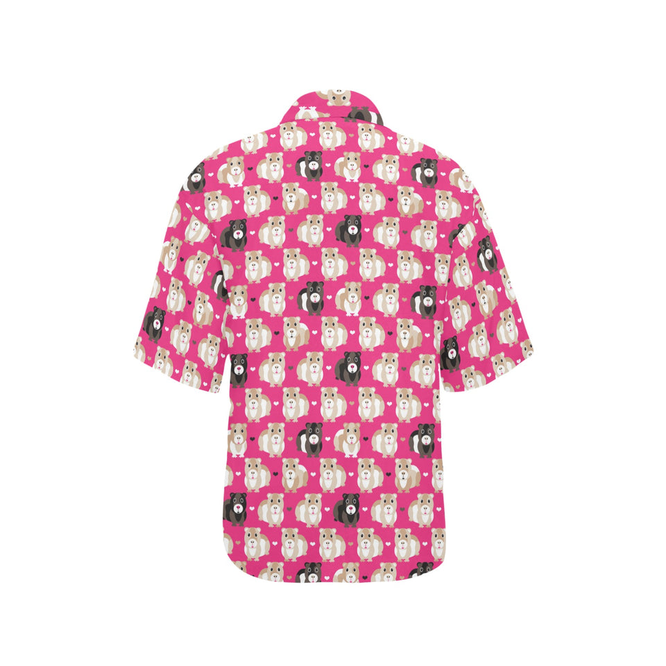 Guinea Pig Pattern Print Design 01 Women's All Over Print Hawaiian Shirt