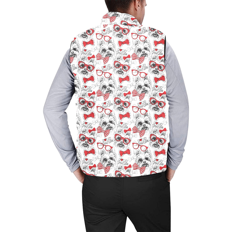 Yorkshire Terrier Pattern Print Design 04 Men's Padded Vest