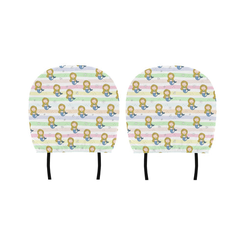 Cute hand drawn mermaid Car Headrest Cover