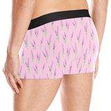Lavender pattern pink background Men's All Over Print Boxer Briefs Men's Underwear
