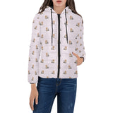 Yorkshire Terrier Pattern Print Design 02 Women's Padded Hooded Jacket
