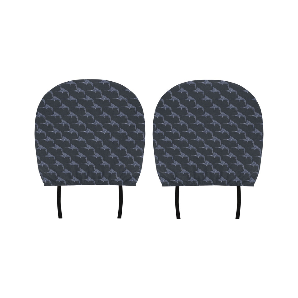 Swordfish Pattern Print Design 03 Car Headrest Cover