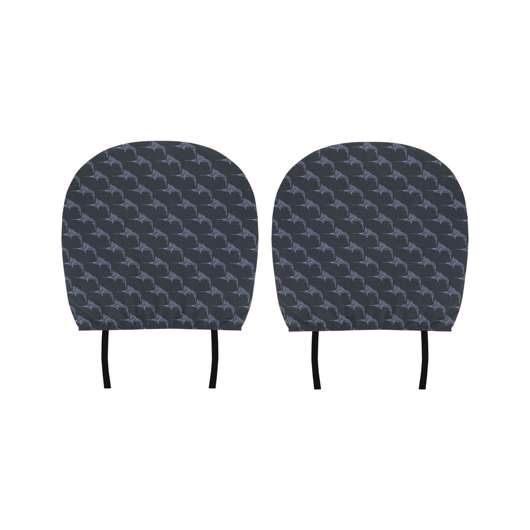 Swordfish Pattern Print Design 03 Car Headrest Cover