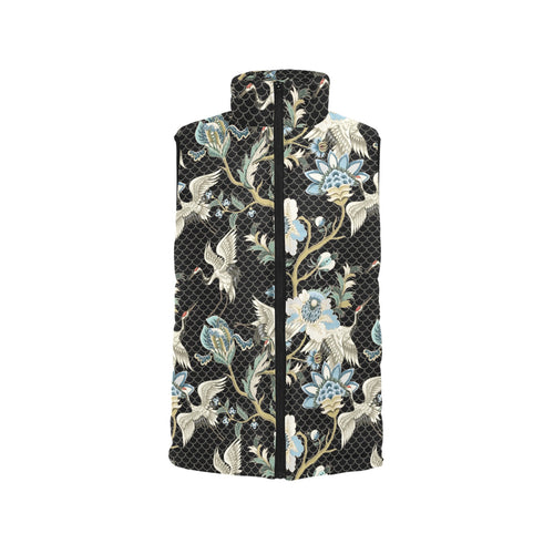 Japanese crane ornament elements Men's Padded Vest