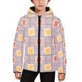 Bread Toast Pattern Print Design 05 Kids' Boys' Girls' Padded Hooded Jacket