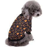 Halloween pattern Pumpkin background All Over Print Pet Dog Round Neck Fuzzy Shirt
