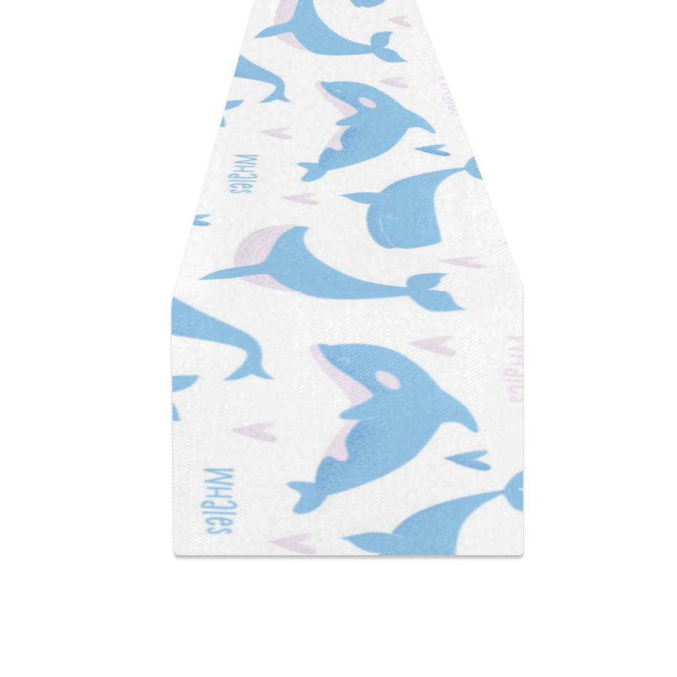 Blue whale pattern Table Runner