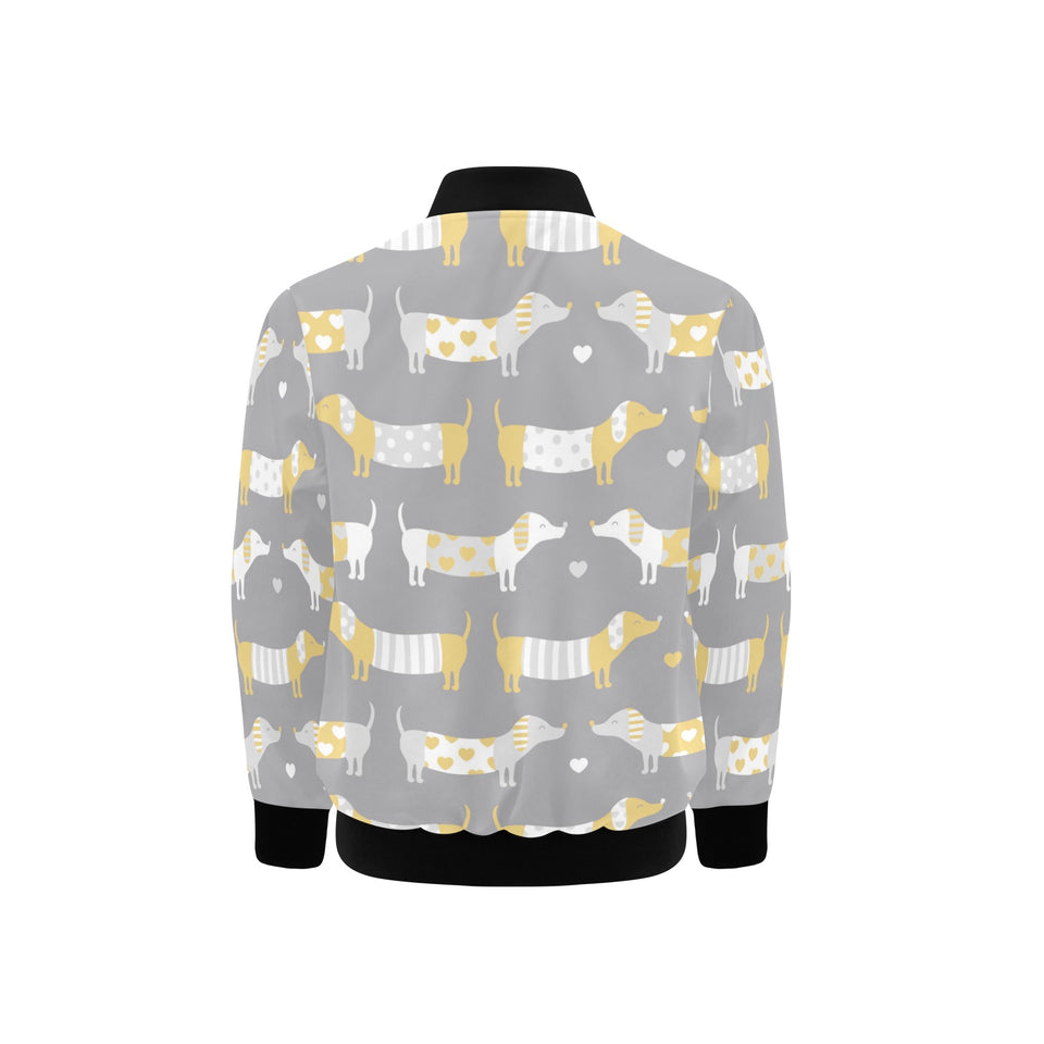 Cute dachshund dog pattern Kids' Boys' Girls' Bomber Jacket