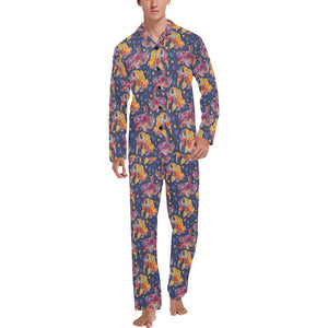 Goldfish Pattern Print Design 05 Men's Long Pajama Set