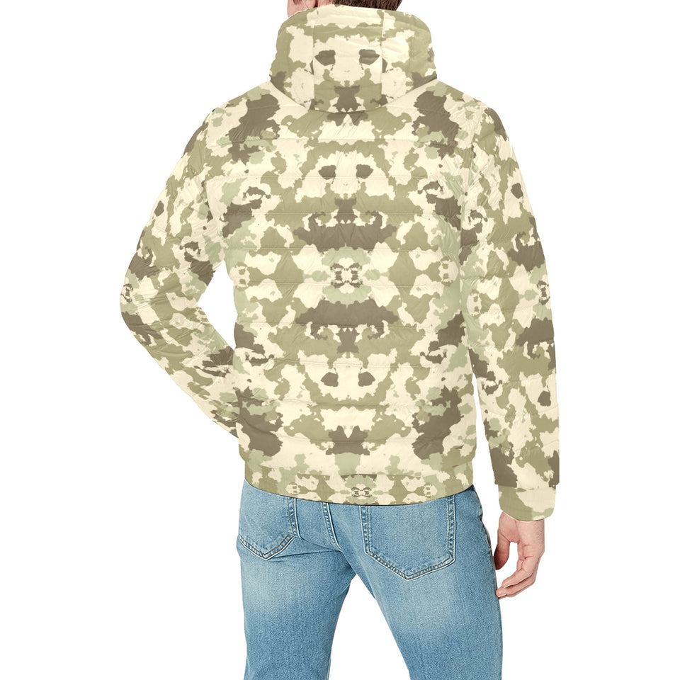 Light Green camouflage pattern Men's Padded Hooded Jacket